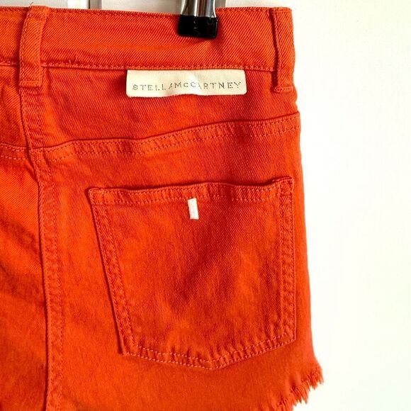 NWT Stella McCartney Kids denim shorts,in orange Size 10 - Picture 7 of 8
